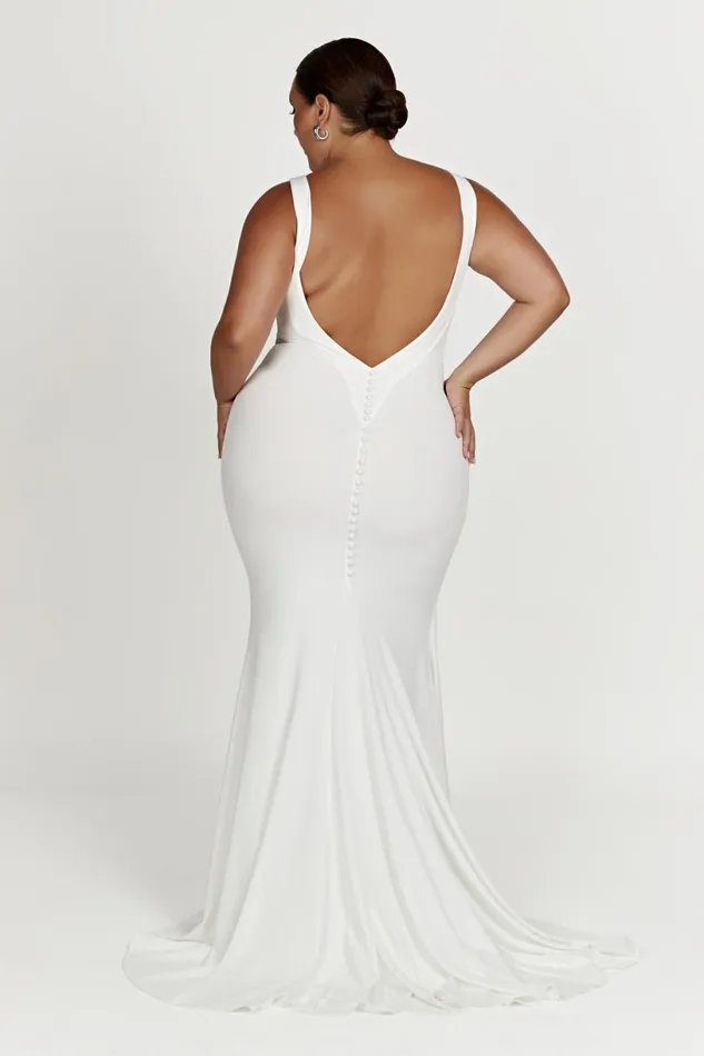 Meshki Maxi Dresses Women Kyla Low Back Gown 8211 White White