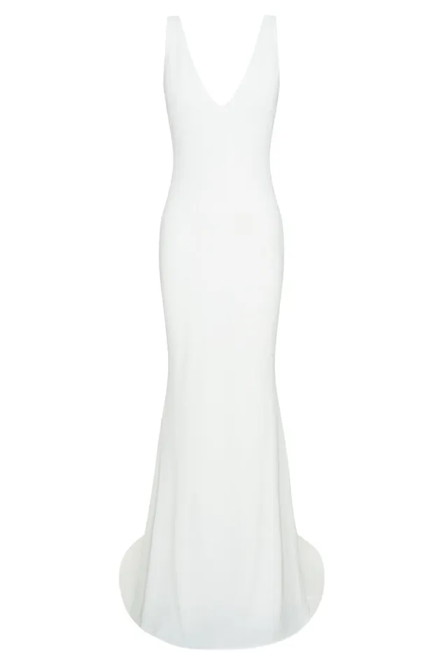 Meshki Maxi Dresses Women Kyla Low Back Gown 8211 White White
