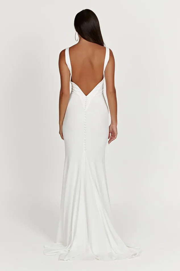 Meshki Maxi Dresses Women Kyla Low Back Gown 8211 White White