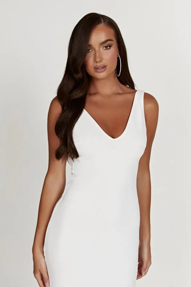 Meshki Maxi Dresses Women Kyla Low Back Gown 8211 White White