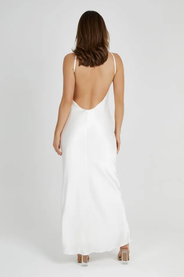 Meshki Maxi Dresses Women Lucia Satin Cut Out Maxi Dress 8211 White White