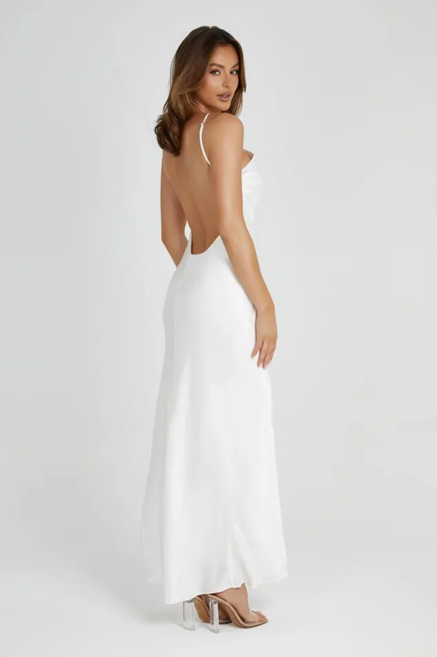 Meshki Maxi Dresses Women Lucia Satin Cut Out Maxi Dress 8211 White White
