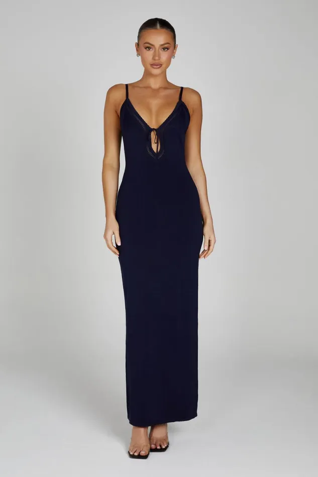 Meshki Maxi Dresses Women Maia Pointelle Knit Maxi Dress 8211 Navy Navy