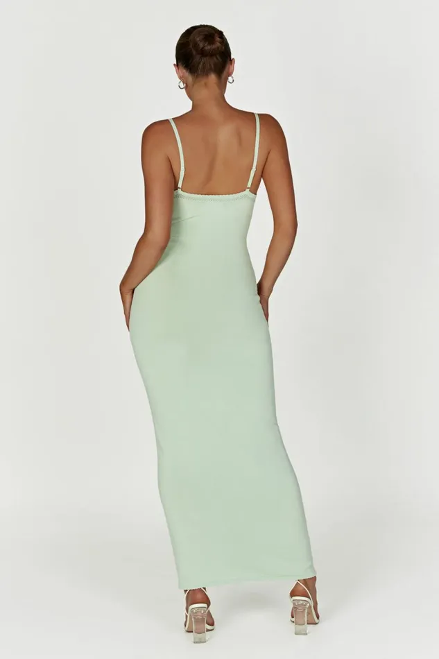 Meshki Maxi Dresses Women Maia Pointelle Knit Maxi Dress 8211 Pistachio Green Pistachiogreen