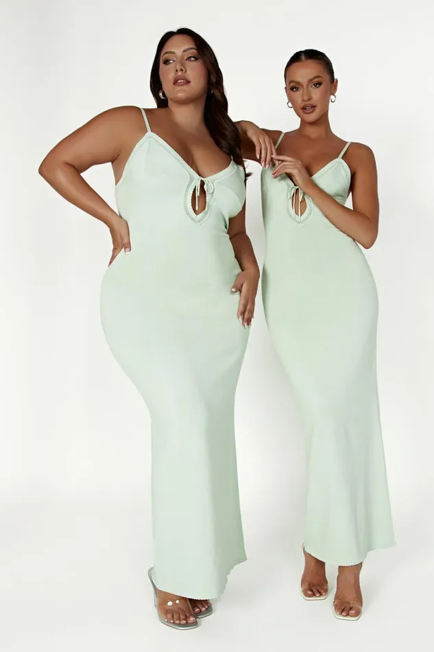 Meshki Maxi Dresses Women Maia Pointelle Knit Maxi Dress 8211 Pistachio Green Pistachiogreen