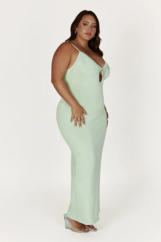 Meshki Maxi Dresses Women Maia Pointelle Knit Maxi Dress 8211 Pistachio Green Pistachiogreen
