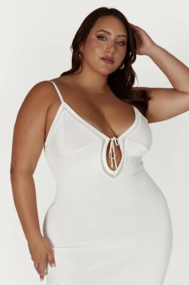 Meshki Maxi Dresses Women Maia Pointelle Knit Maxi Dress 8211 White White