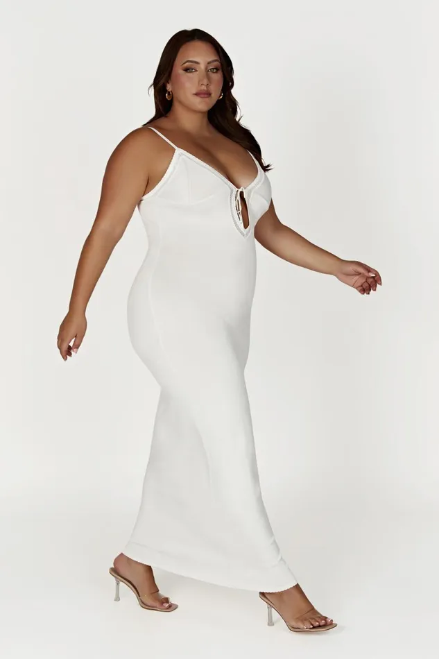 Meshki Maxi Dresses Women Maia Pointelle Knit Maxi Dress 8211 White White