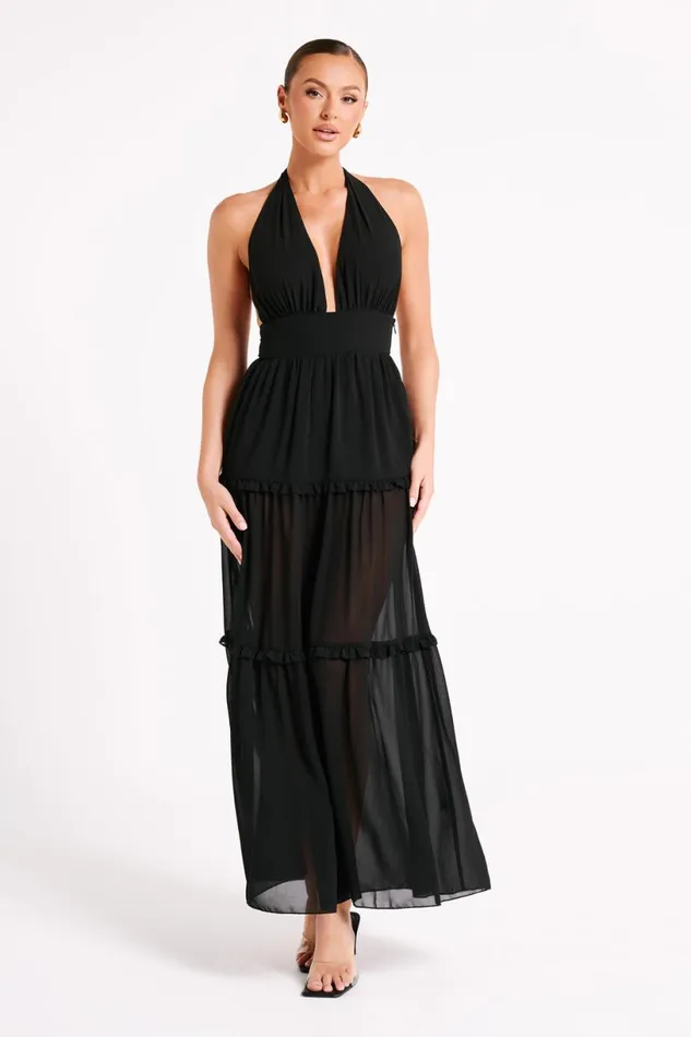 Meshki Maxi Dresses Women Marianna Tiered Halter Maxi Dress 8211 Black Black Meshki Maxi Dresses Women Marianna Tiered Halter Maxi Dress 8211 Black Black