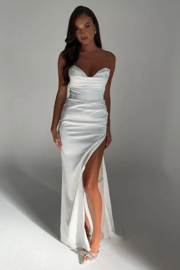 Meshki Maxi Dresses Women Marilyn Corset Gown 8211 White White