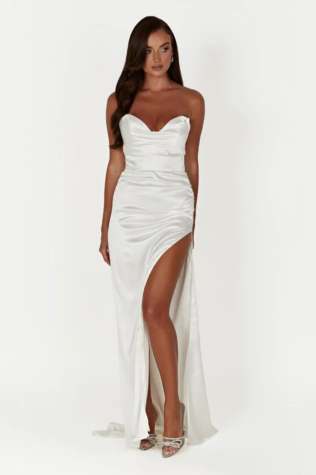 Meshki Maxi Dresses Women Marilyn Corset Gown 8211 White White