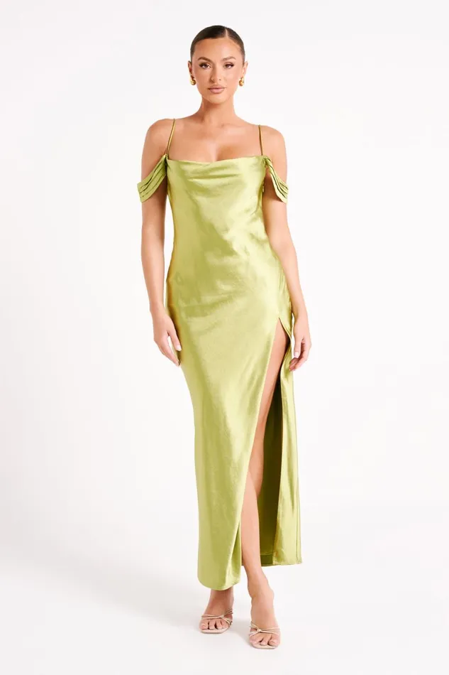 Meshki Maxi Dresses Women Mariposa Off Shoulder Maxi Dress 8211 Parakeet Green Parakeetgreen