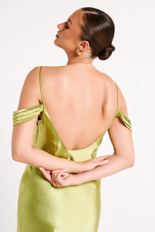 Meshki Maxi Dresses Women Mariposa Off Shoulder Maxi Dress 8211 Parakeet Green Parakeetgreen