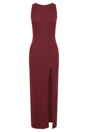 Meshki Maxi Dresses Women Maxine Sheer Knit Maxi Dress 8211 Berry Berry