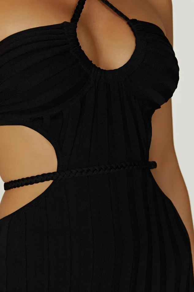 Meshki Maxi Dresses Women Minerva Cut Out Knit Maxi Dress 8211 Black Black