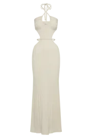Meshki Maxi Dresses Women Minerva Cut Out Knit Maxi Dress 8211 Ivory Ivory