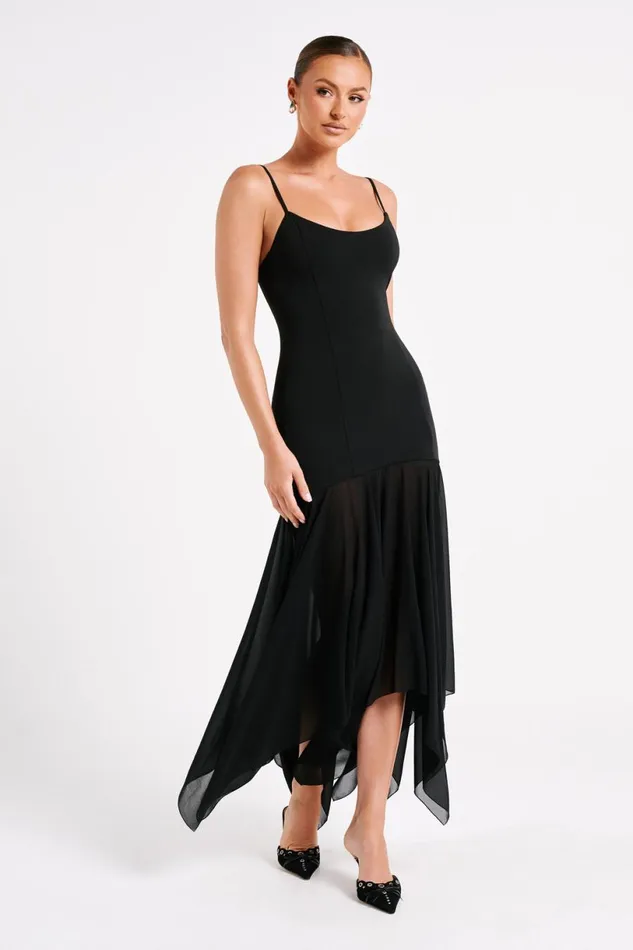 Meshki Maxi Dresses Women Minka Chiffon Maxi Dress 8211 Black Black