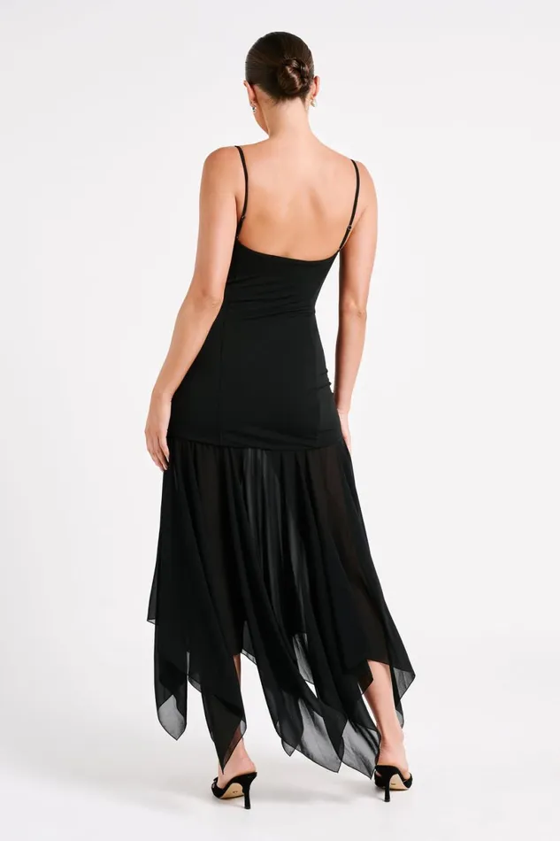 Meshki Maxi Dresses Women Minka Chiffon Maxi Dress 8211 Black Black