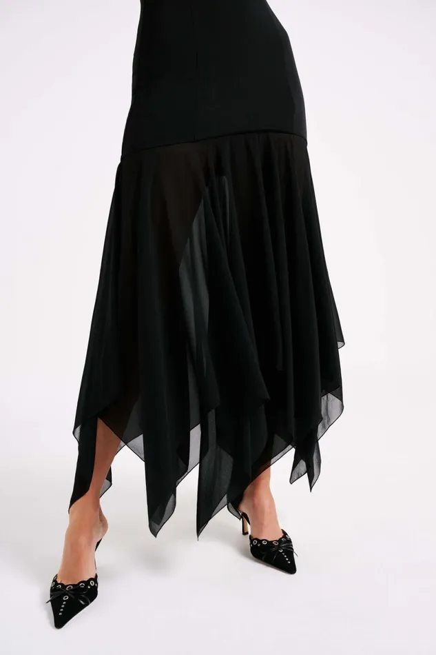Meshki Maxi Dresses Women Minka Chiffon Maxi Dress 8211 Black Black