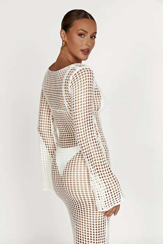 Meshki Maxi Dresses Women Murphy Long Sleeve Crochet Maxi Dress 8211 White White Meshki Maxi Dresses Women Murphy Long Sleeve Crochet Maxi Dress 8211 White White