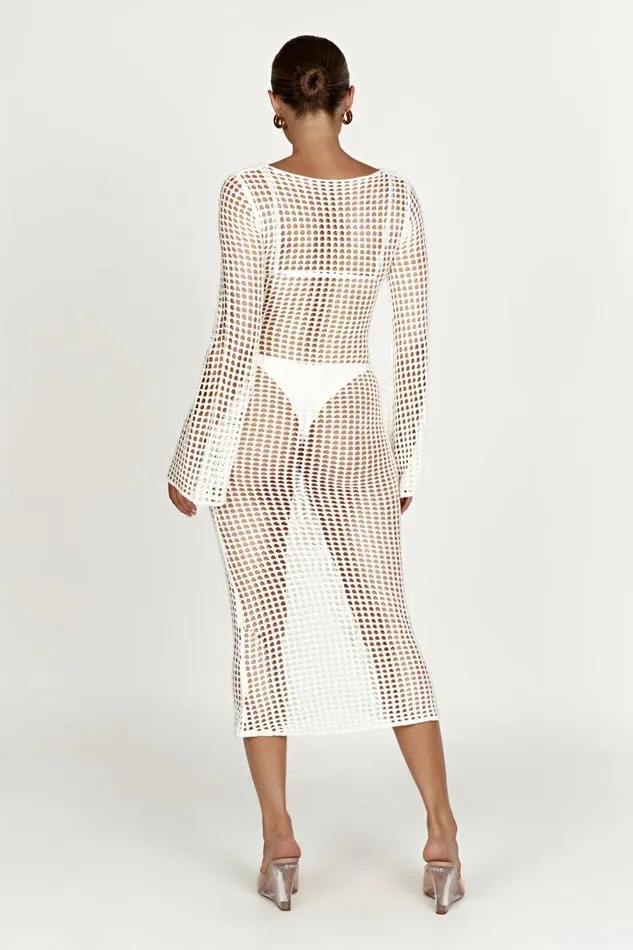 Meshki Maxi Dresses Women Murphy Long Sleeve Crochet Maxi Dress 8211 White White Meshki Maxi Dresses Women Murphy Long Sleeve Crochet Maxi Dress 8211 White White
