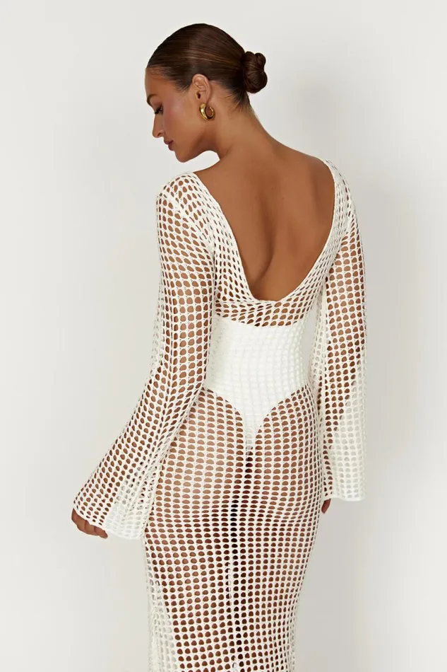 Meshki Maxi Dresses Women Murphy Long Sleeve Crochet Maxi Dress 8211 White White Meshki Maxi Dresses Women Murphy Long Sleeve Crochet Maxi Dress 8211 White White