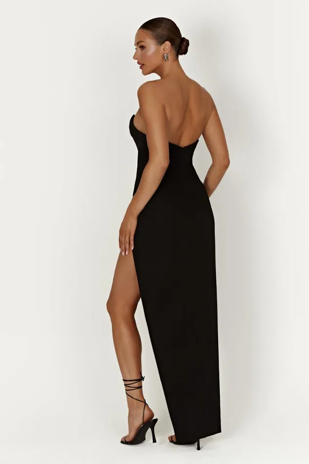 Meshki Maxi Dresses Women Natasha Pointed Corset Maxi Dress 8211 Black Black