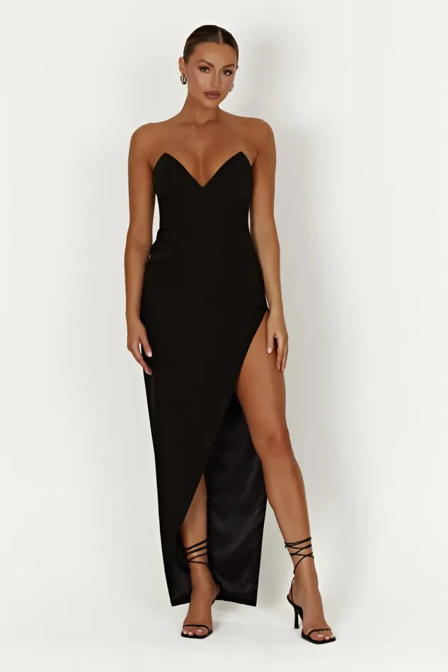 Meshki Maxi Dresses Women Natasha Pointed Corset Maxi Dress 8211 Black Black
