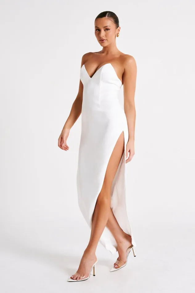 Meshki Maxi Dresses Women Natasha Pointed Corset Maxi Dress 8211 White White
