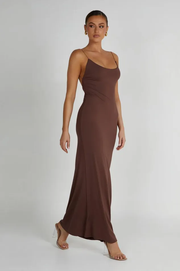 Meshki Maxi Dresses Women Nikkita Recycled Nylon Strappy Maxi Dress 8211 Mocha Mocha Meshki Maxi Dresses Women Nikkita Recycled Nylon Strappy Maxi Dress 8211 Mocha Mocha