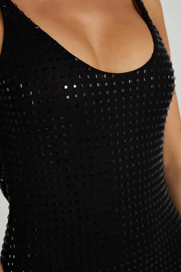 Meshki Maxi Dresses Women Pam Square Diamante Maxi Dress 8211 Black Black