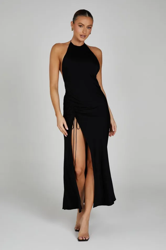 Meshki Maxi Dresses Women Polly Halter Maxi Dress 8211 Black Black