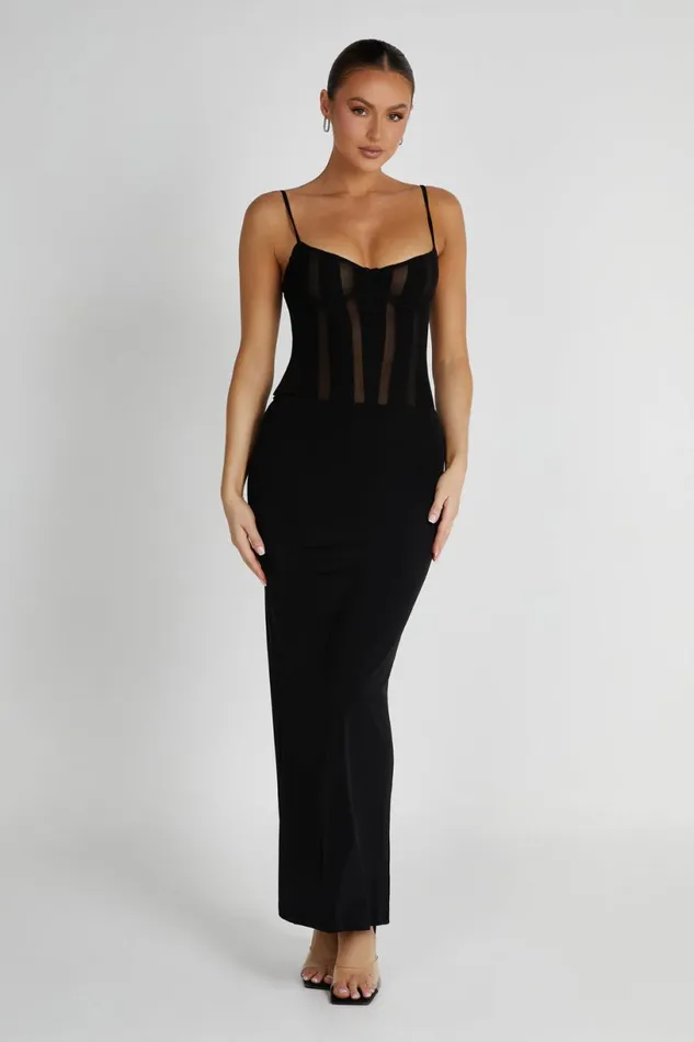 Meshki Maxi Dresses Women Priya Panelled Maxi Dress 8211 Black Black