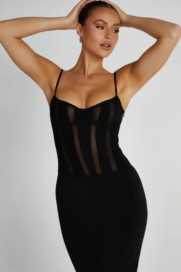 Meshki Maxi Dresses Women Priya Panelled Maxi Dress 8211 Black Black