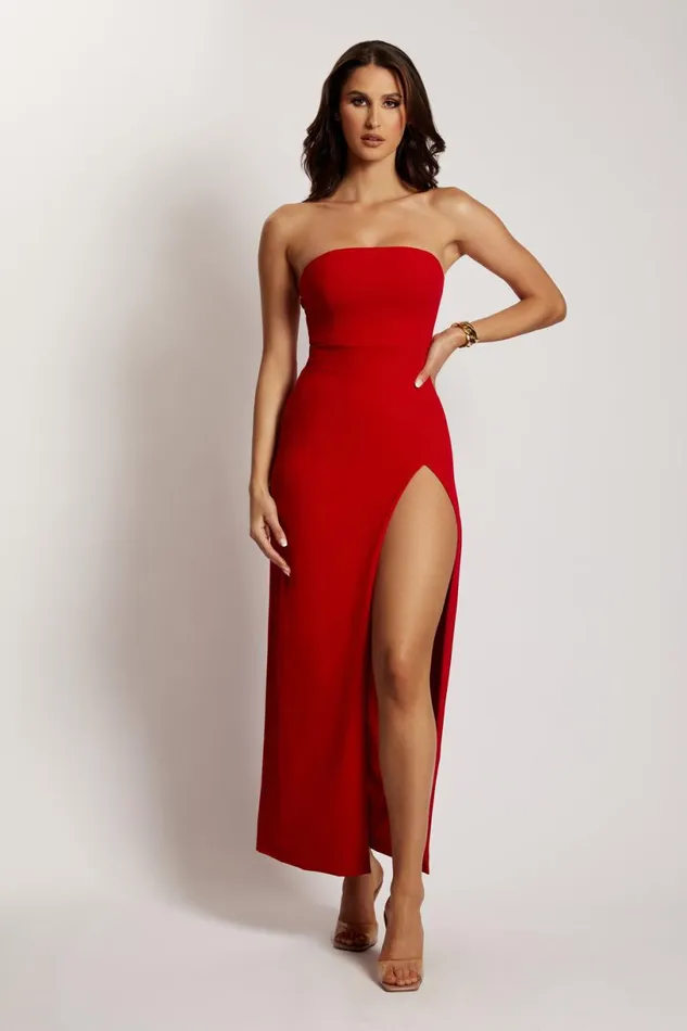 Meshki Maxi Dresses Women Rachel Maxi Split Front Dress 8211 Red Red Meshki Maxi Dresses Women Rachel Maxi Split Front Dress 8211 Red Red