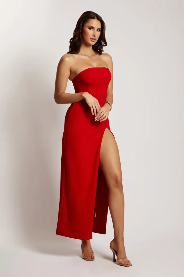 Meshki Maxi Dresses Women Rachel Maxi Split Front Dress 8211 Red Red Meshki Maxi Dresses Women Rachel Maxi Split Front Dress 8211 Red Red