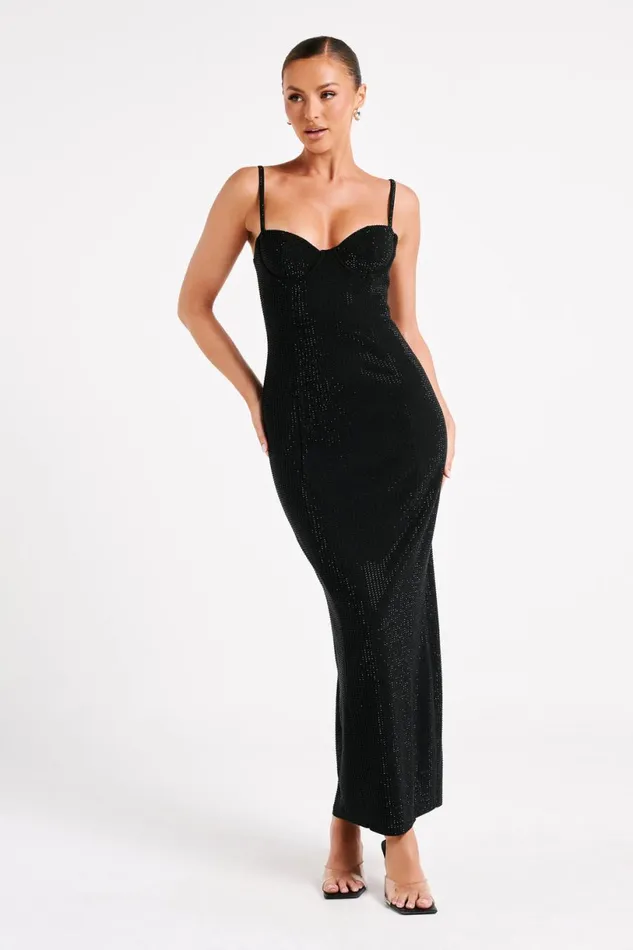 Meshki Maxi Dresses Women Rafaela Diamante Maxi Dress 8211 Black Black