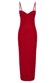 Meshki Maxi Dresses Women Rafaela Diamante Maxi Dress 8211 Vermilion Red Vermilionred