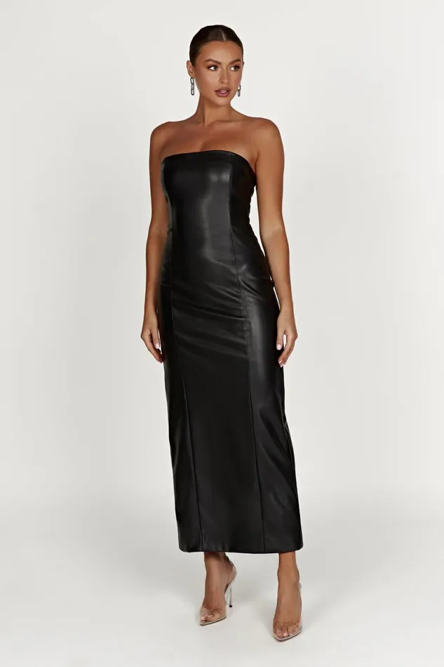 Meshki Maxi Dresses Women Roberta Pu Maxi Dress 8211 Black Black