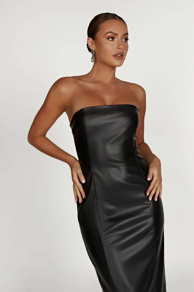 Meshki Maxi Dresses Women Roberta Pu Maxi Dress 8211 Black Black