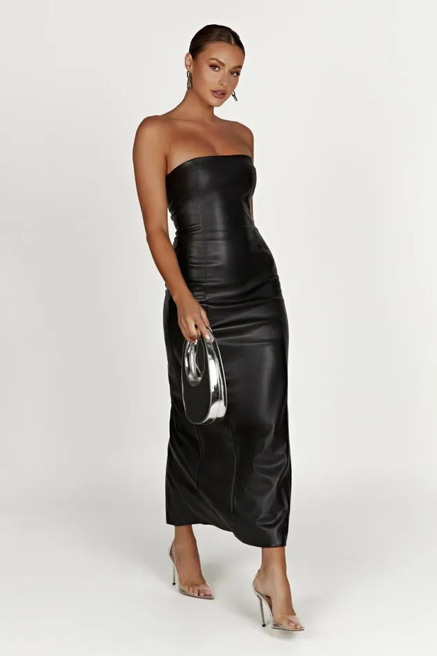 Meshki Maxi Dresses Women Roberta Pu Maxi Dress 8211 Black Black
