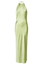 Meshki Maxi Dresses Women Sammy Satin Halter Maxi Dress 8211 Pistachio Pistachio