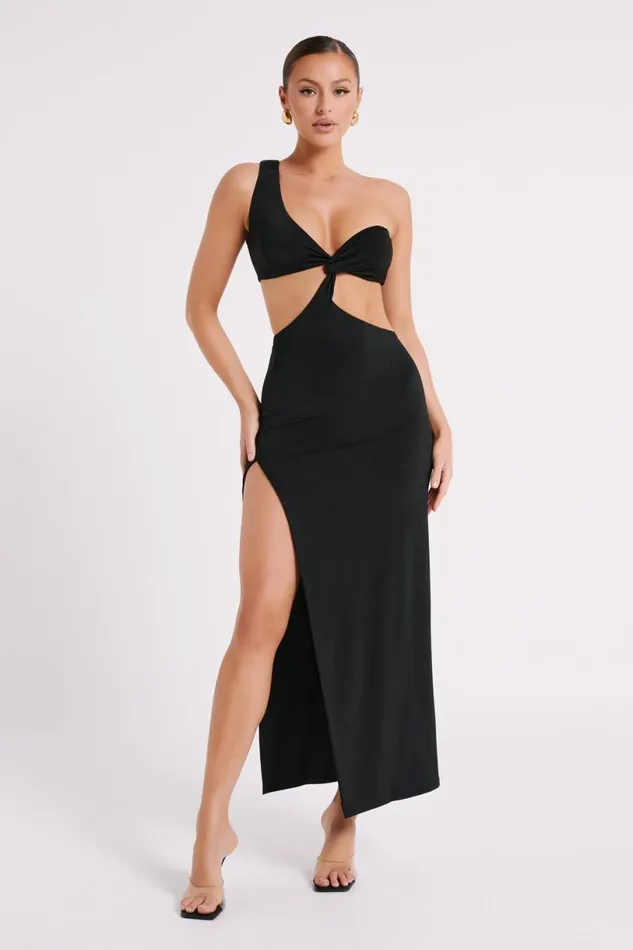 Meshki Maxi Dresses Women Solana One Shoulder Maxi Dress 8211 Black Black