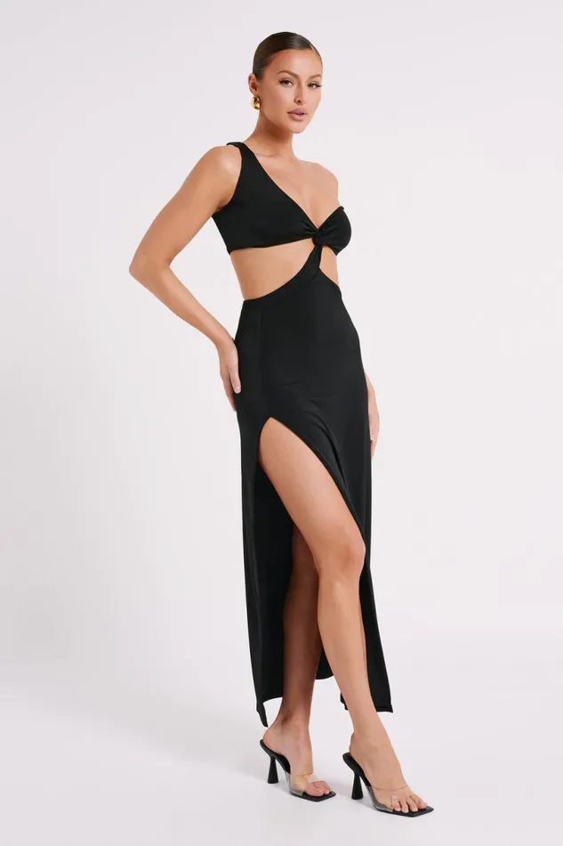 Meshki Maxi Dresses Women Solana One Shoulder Maxi Dress 8211 Black Black