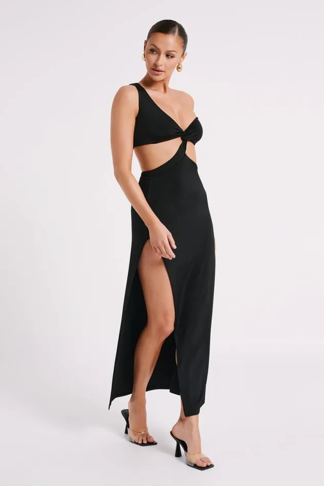 Meshki Maxi Dresses Women Solana One Shoulder Maxi Dress 8211 Black Black