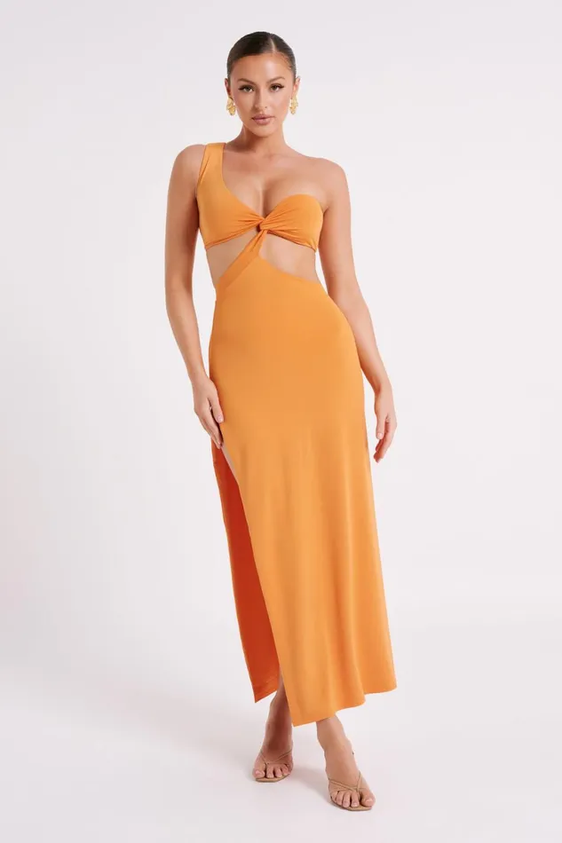 Meshki Maxi Dresses Women Solana One Shoulder Maxi Dress 8211 Orange Orange Meshki Maxi Dresses Women Solana One Shoulder Maxi Dress 8211 Orange Orange
