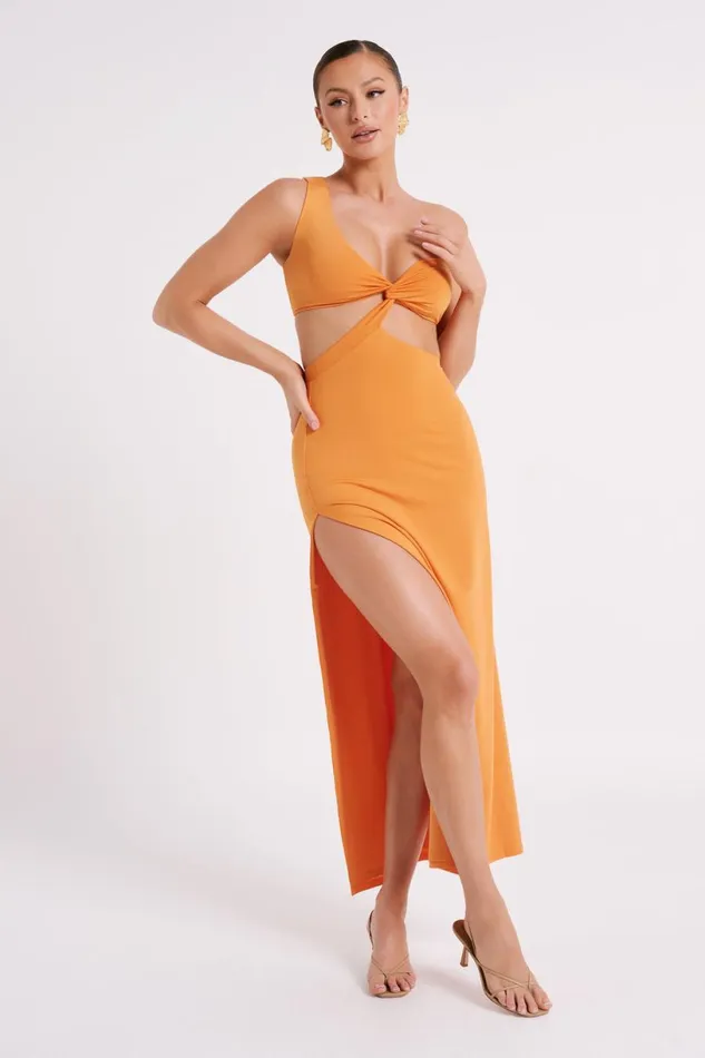 Meshki Maxi Dresses Women Solana One Shoulder Maxi Dress 8211 Orange Orange