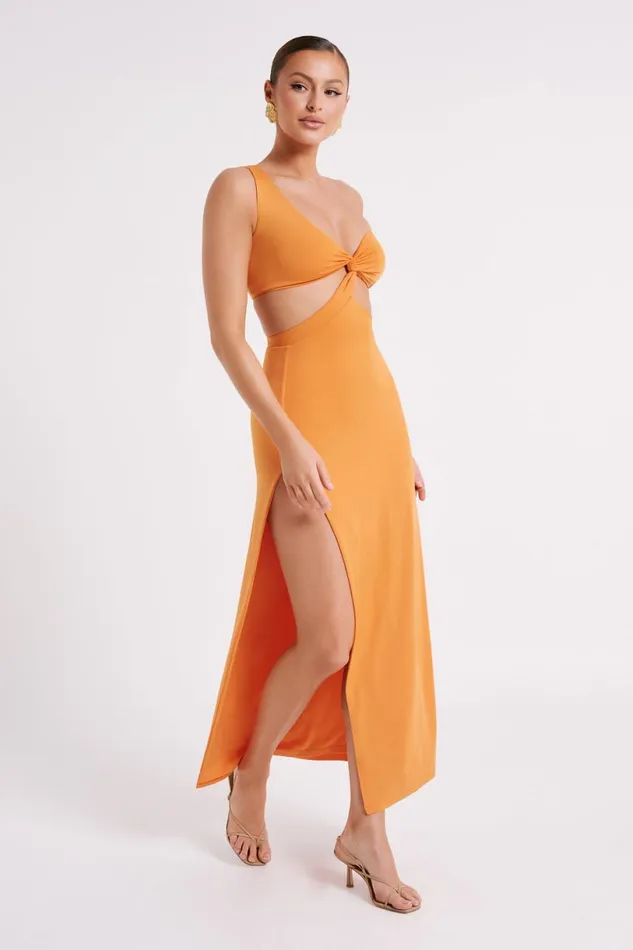 Meshki Maxi Dresses Women Solana One Shoulder Maxi Dress 8211 Orange Orange