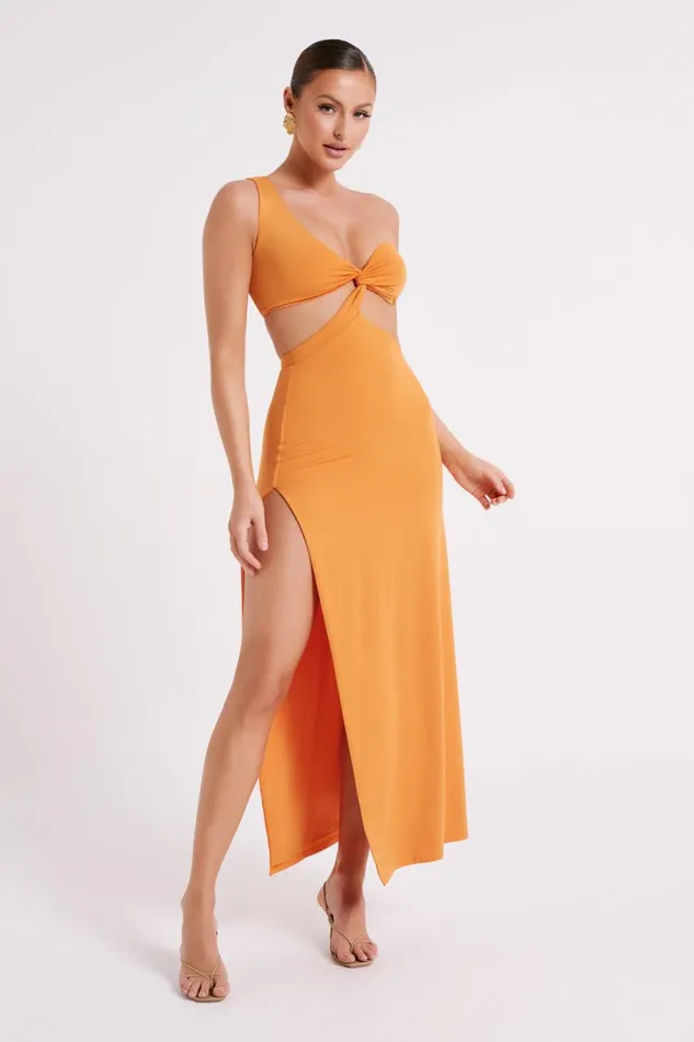 Meshki Maxi Dresses Women Solana One Shoulder Maxi Dress 8211 Orange Orange