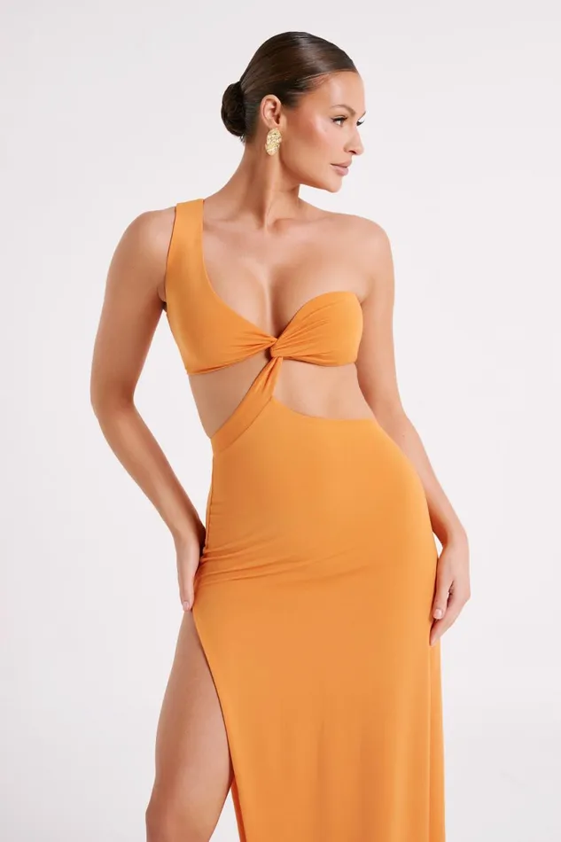 Meshki Maxi Dresses Women Solana One Shoulder Maxi Dress 8211 Orange Orange
